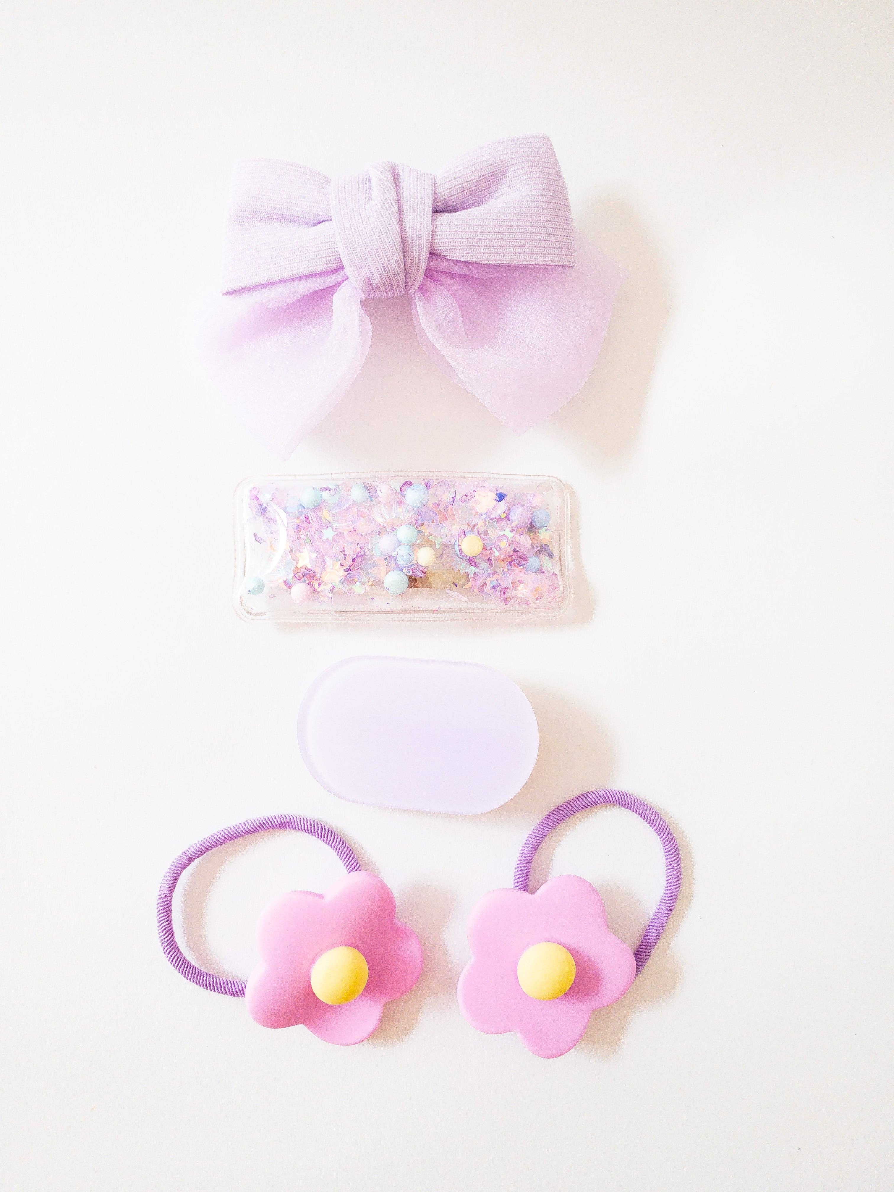 Eggy Cakes - Shay Bow and Confetti 5 Piece Hair Clip Set