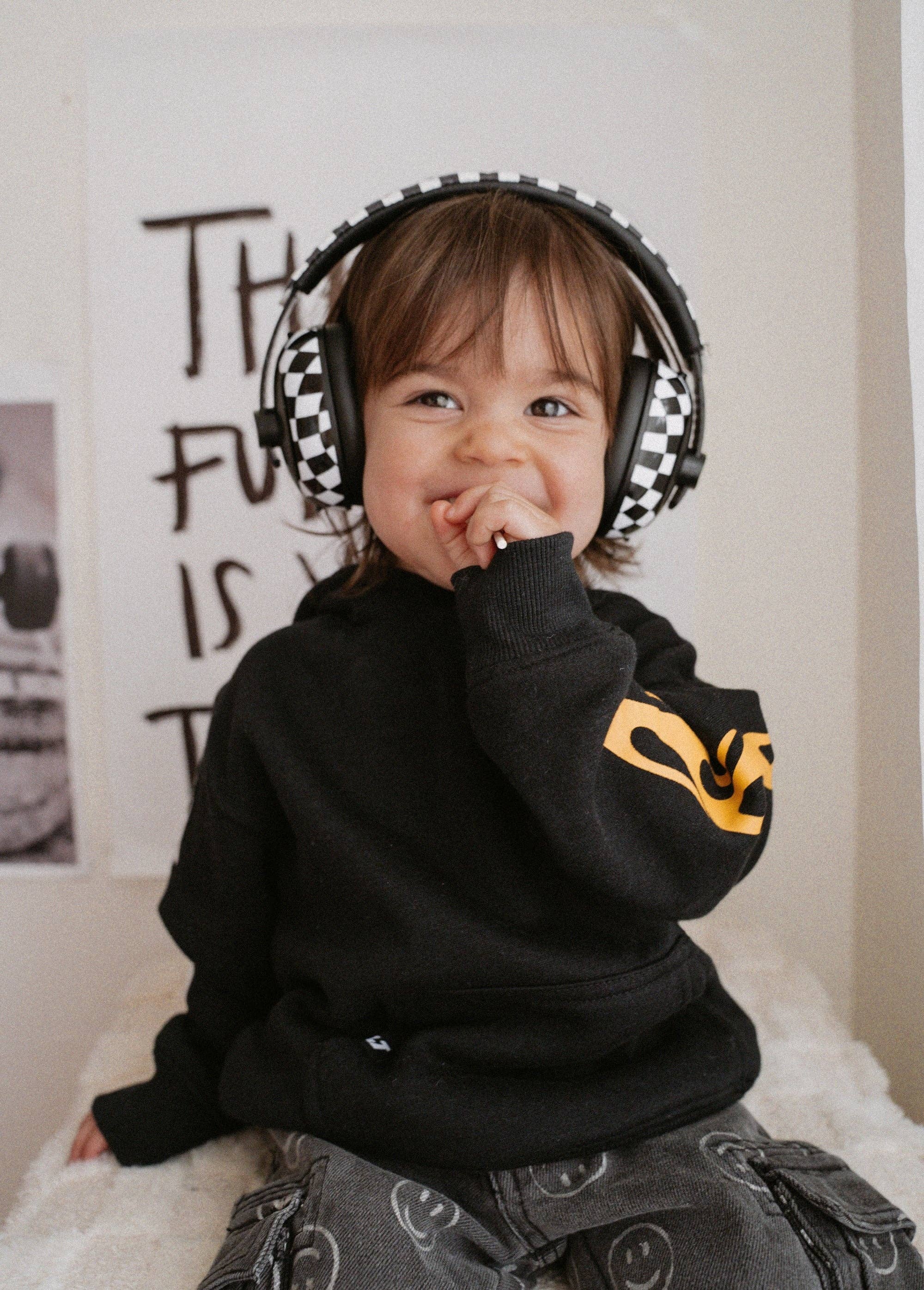 Little Trouble - 2-in-1 Baby/Toddler Hearing Protection - Checker