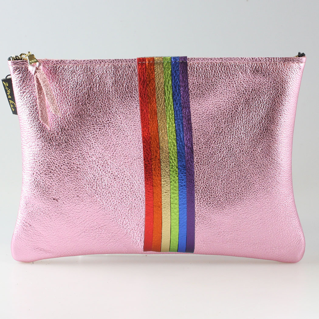 Zina Kao - The Thin Rainbow Carter Metallic Clutch - Gold