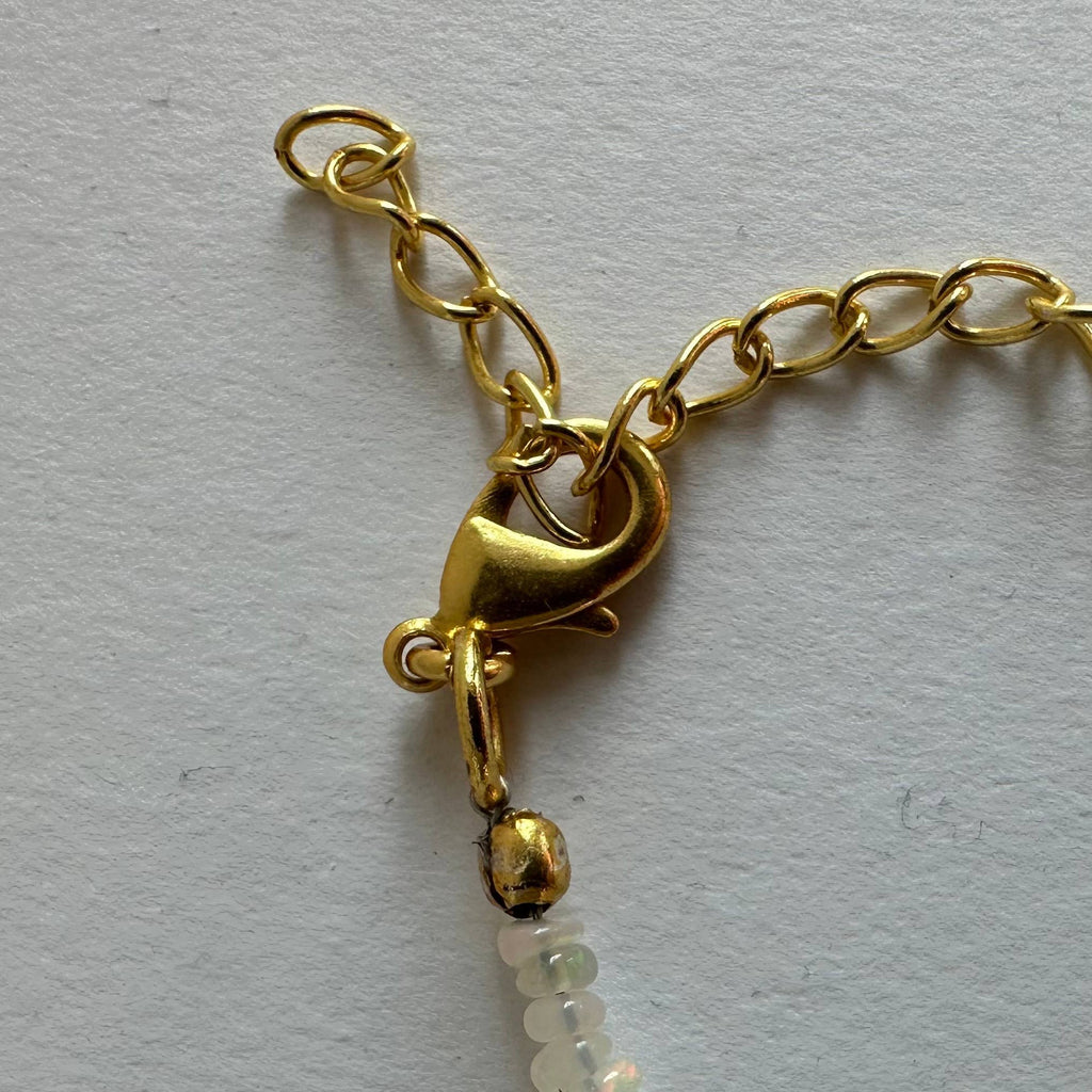 Anokhi Green Handmade Gemstone Necklace - Summer White Opal