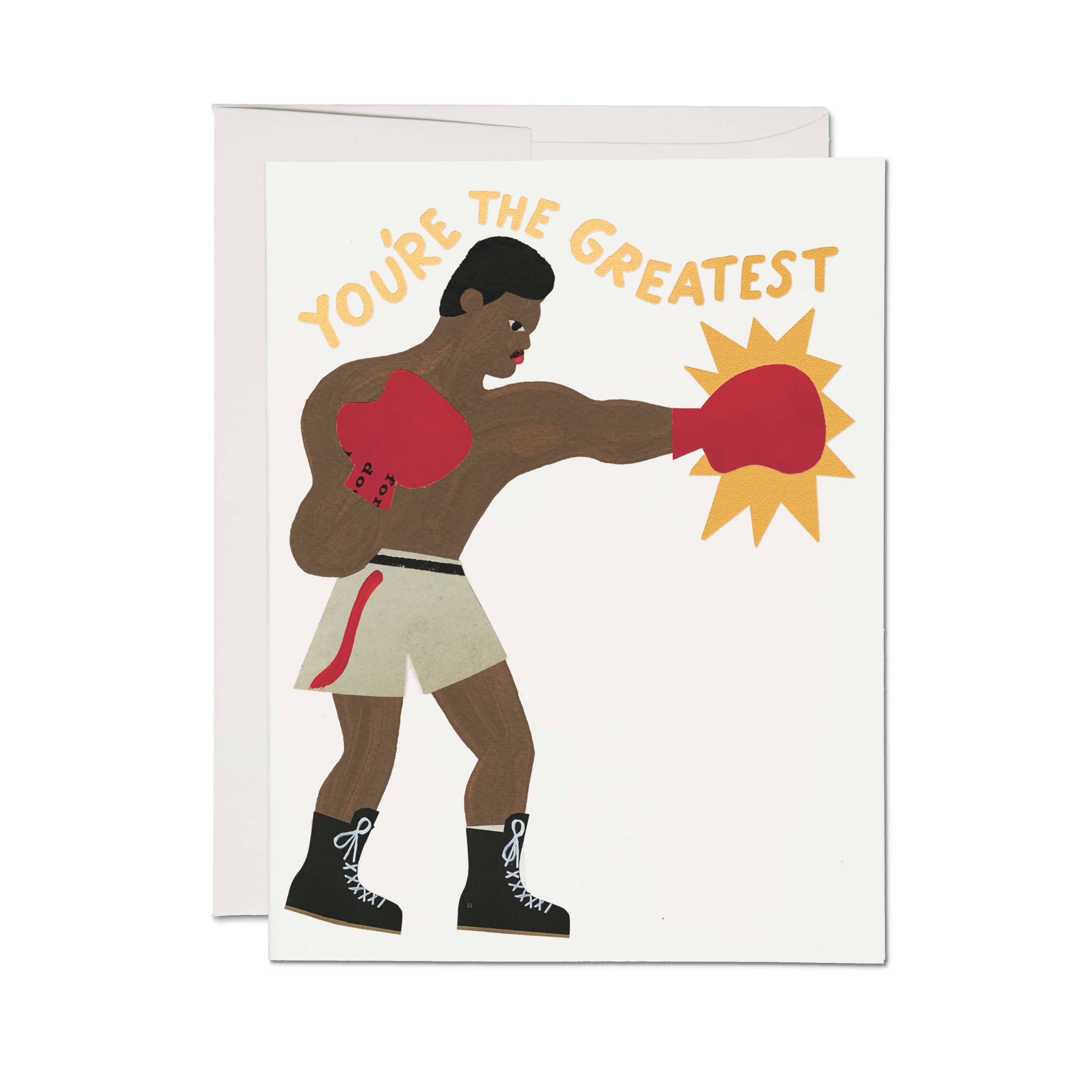 Red Cap Cards Greeting Card - Greatest Boxer