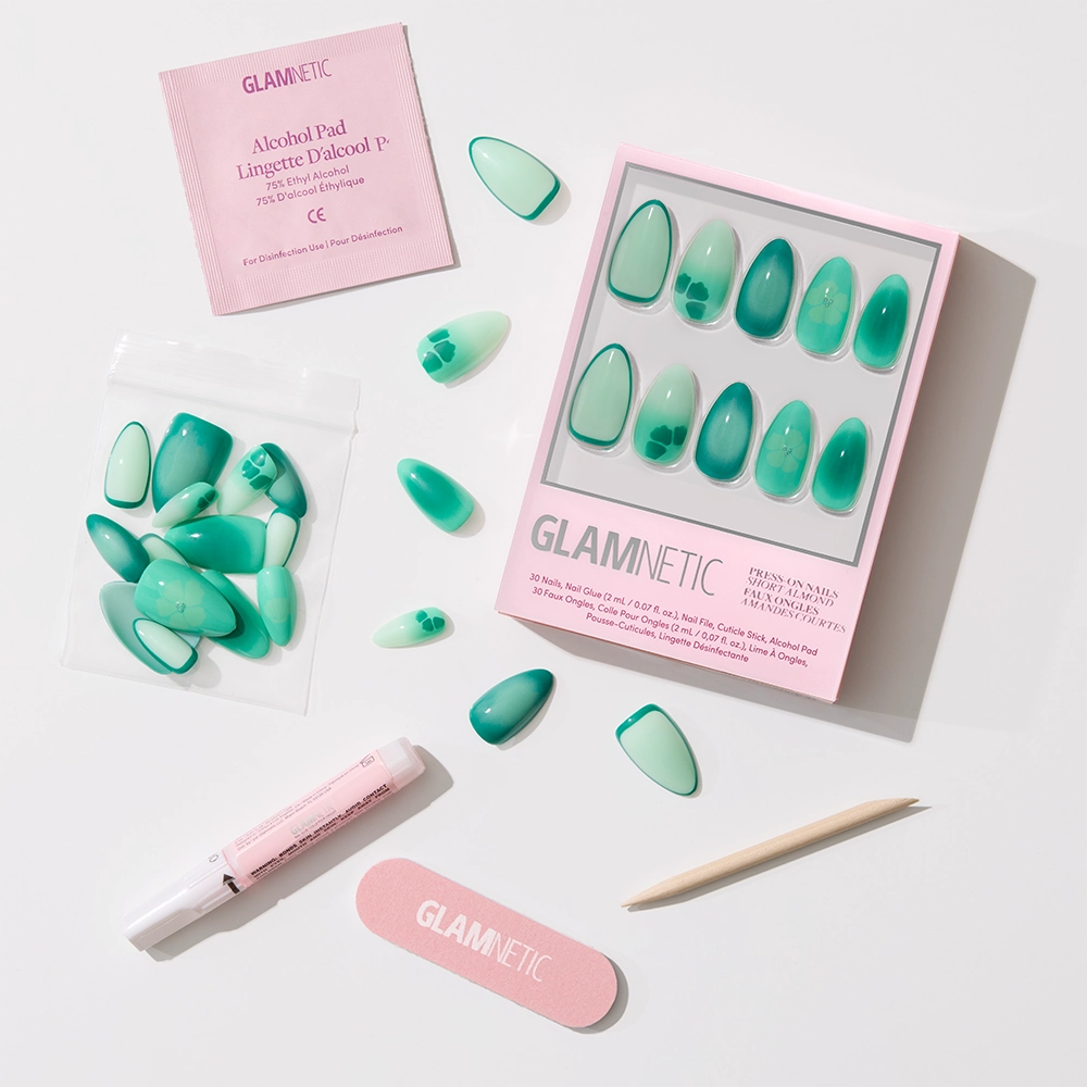 Glamnetic Press On Nails - Siren Green