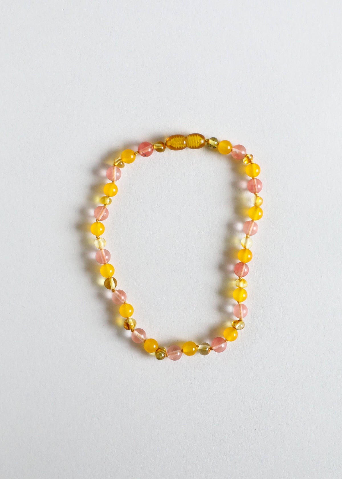 CanyonLeaf - Polished Honey Baltic Amber + Honeysuckle Gemstone Necklace