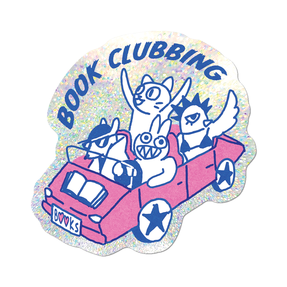 Glitter Holographic Sticker - Book Clubbing