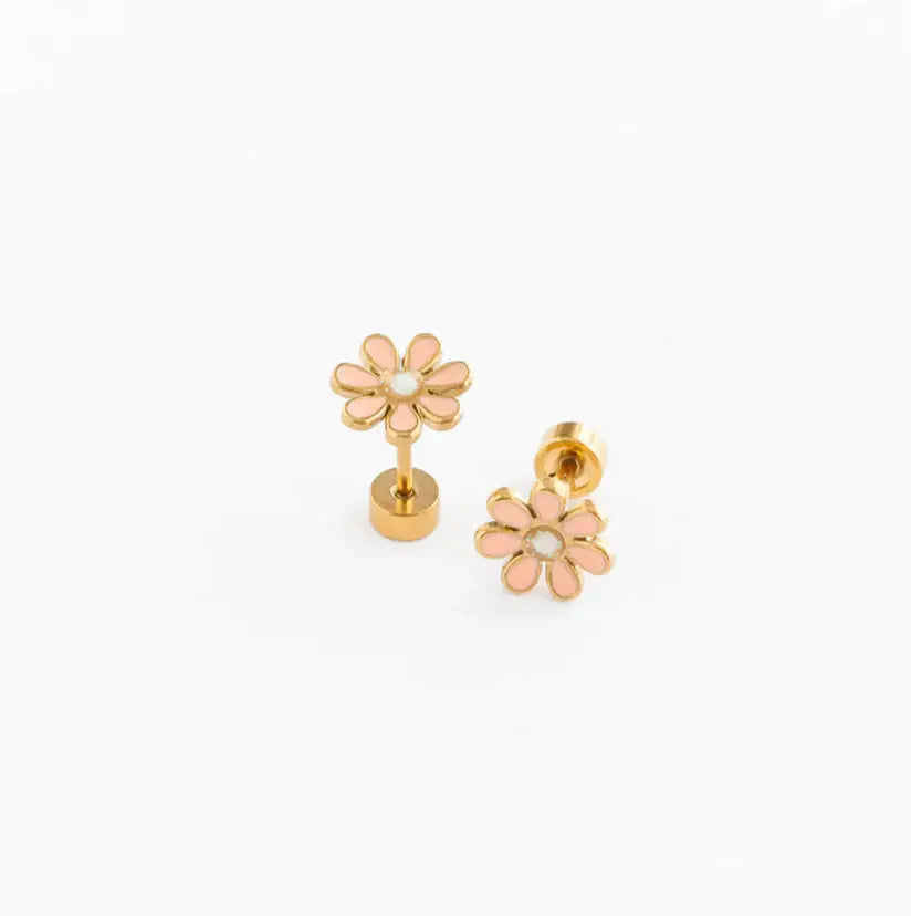 Pip Pop Post - Daisy Stud Earrings - White