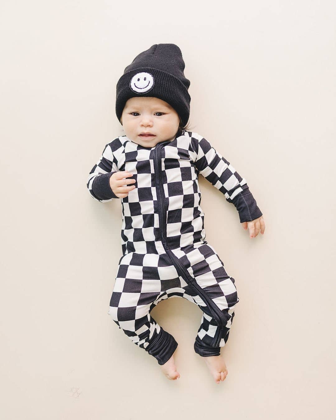 Lucky Panda Kids Smiley Beanie - Black