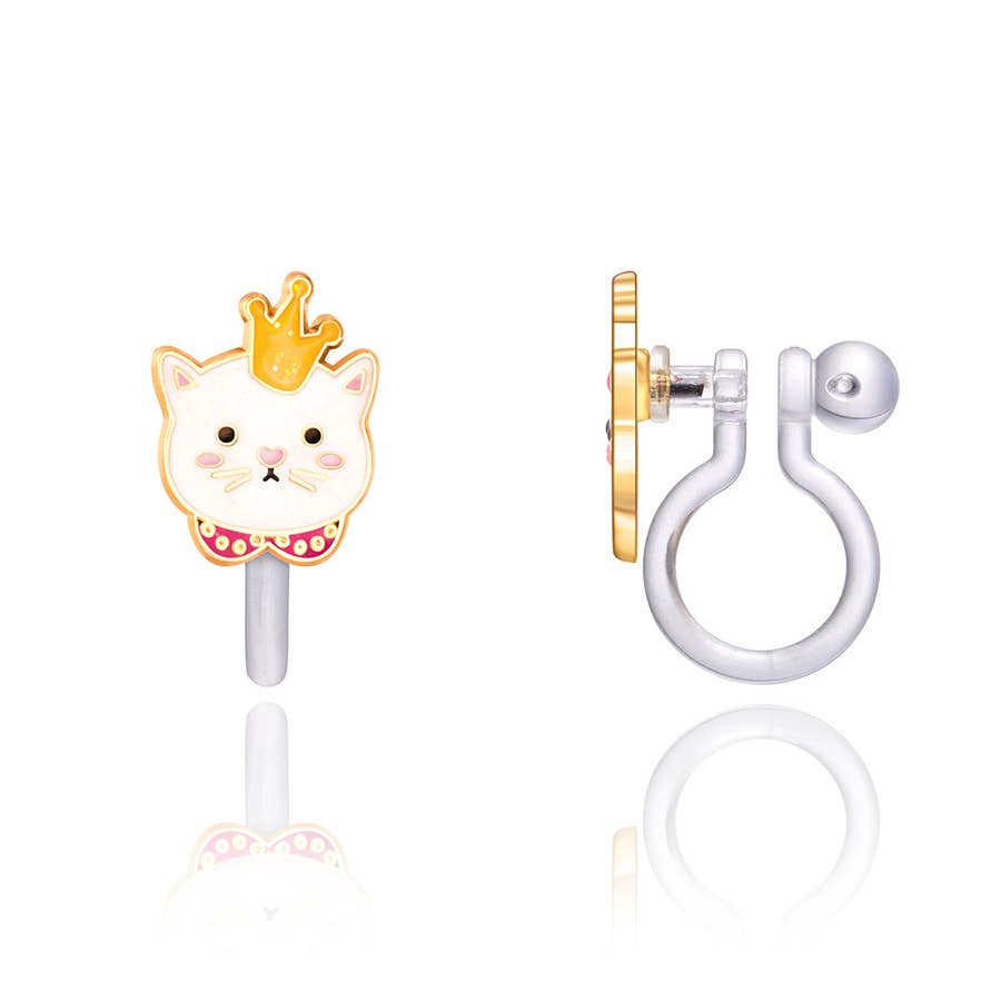 Girl Nation CLIP ON Earrings - Kitty Princess